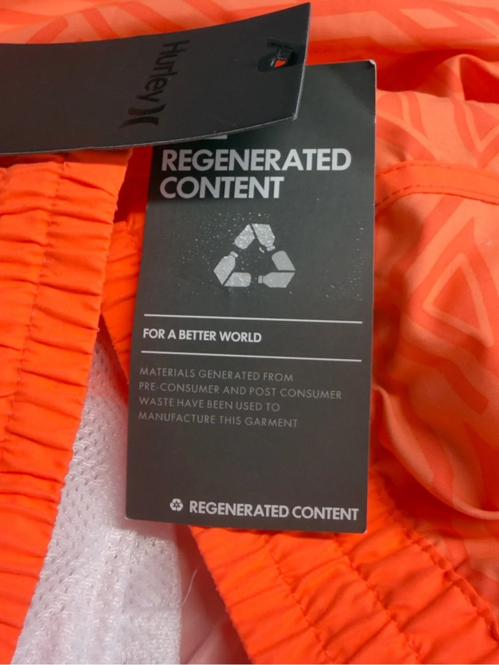 Hurley Supersuede Beachrider Board Shorts Neon Orange Geometric NWT Size Small